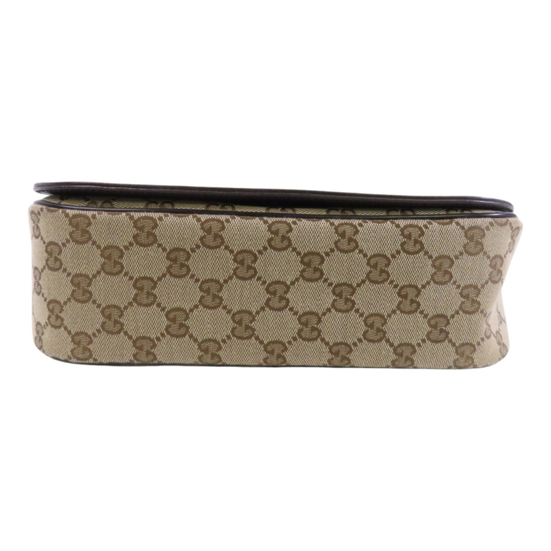 GUCCI GG帆布Shoulder Bag銀扣肩背袋-3