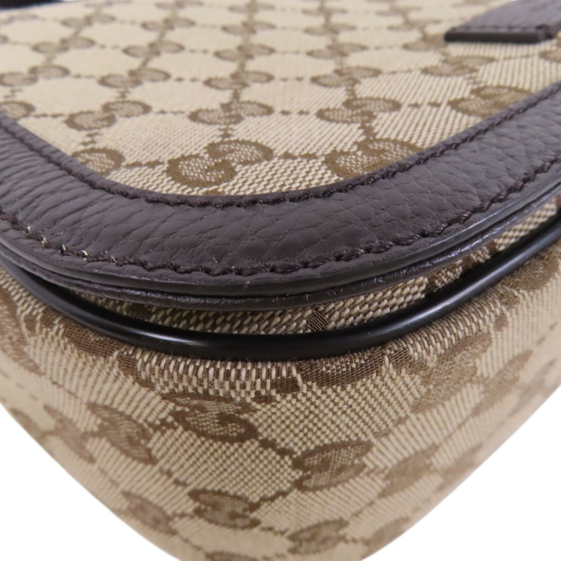 GUCCI GG帆布Shoulder Bag銀扣肩背袋-10