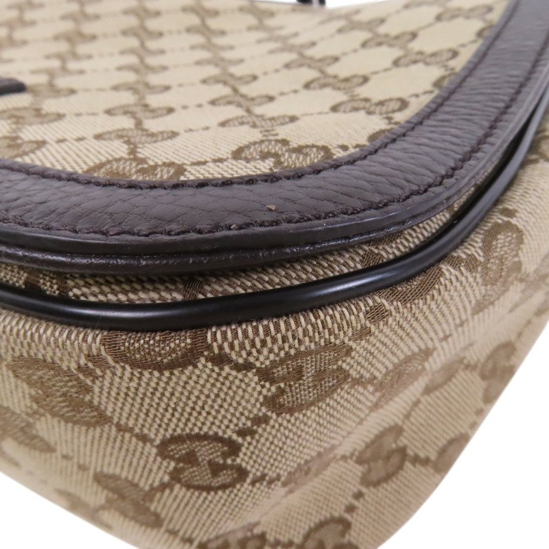 GUCCI GG帆布Shoulder Bag銀扣肩背袋-11
