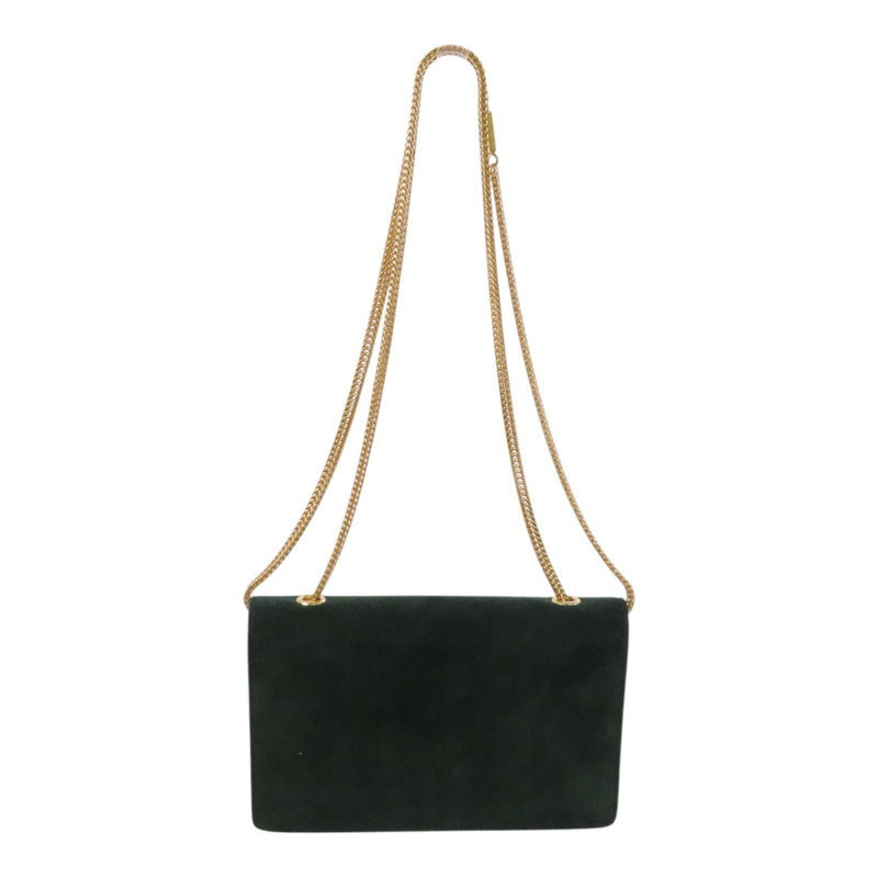 SAINT LAURENT 麂皮皮革Shoulder Bag金扣鏈帶肩背袋-1