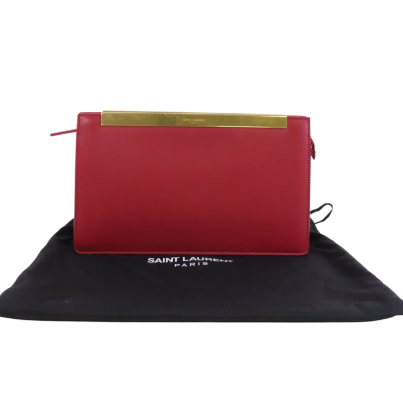 SAINT LAURENT 牛皮皮革Clutch Bag金扣手拿包-9