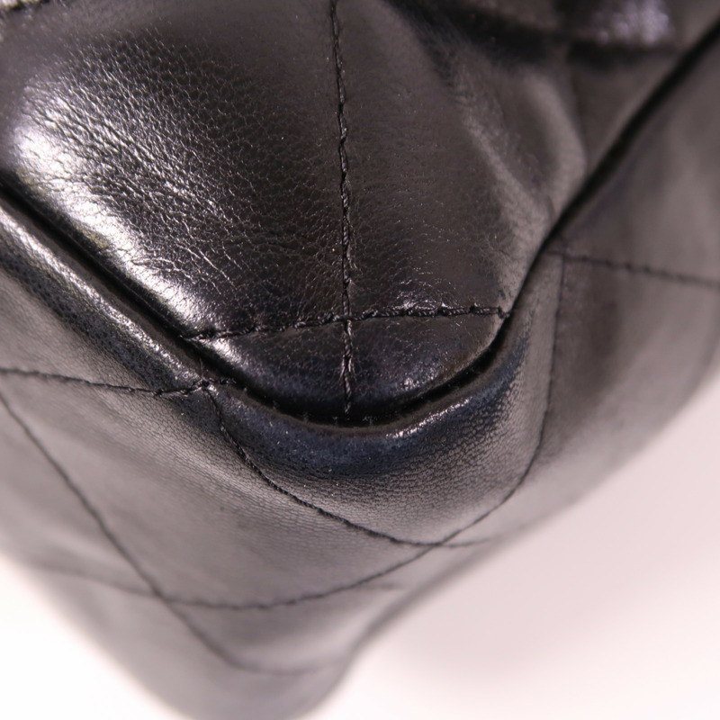 CHANEL 牛皮皮革Large Classic銀扣鏈帶肩背袋-10