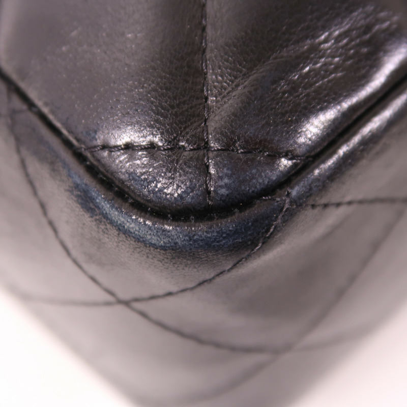 CHANEL 牛皮皮革Large Classic銀扣鏈帶肩背袋-11