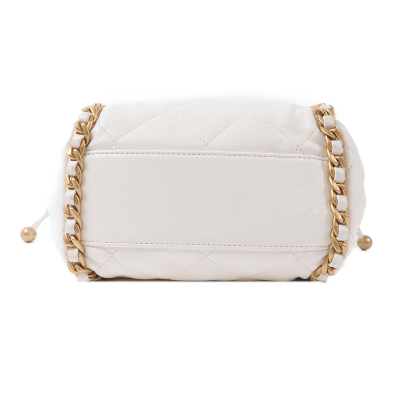 CHANEL 牛皮皮革Chain Shoulder金扣手挽肩背兩用袋-3