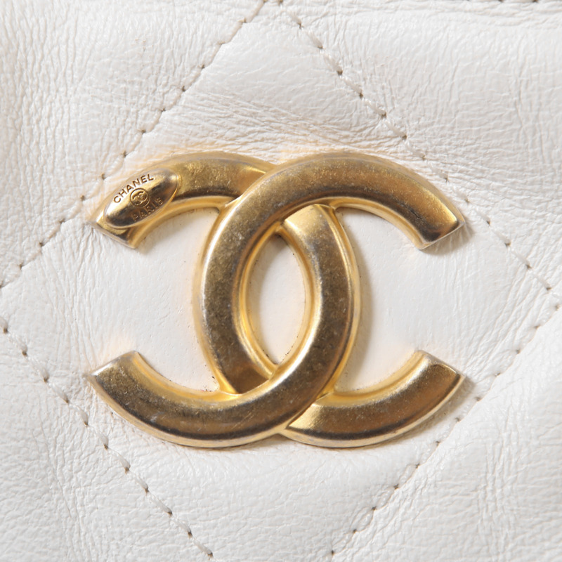 CHANEL 牛皮皮革Chain Shoulder金扣手挽肩背兩用袋-7