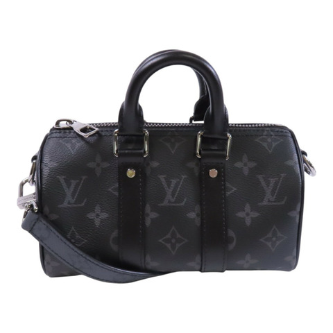 LOUIS VUITTON Monogram Eclipse Keepall XS銀扣手挽肩背兩用袋