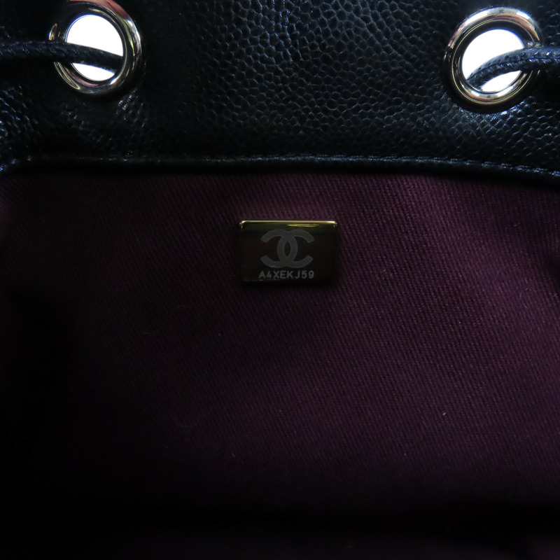 CHANEL 牛皮皮革Bucket金扣鏈帶肩背袋-7