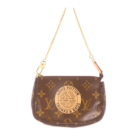 LOUIS VUITTON Monogram Mini Pochette Accessoires金扣手挽袋