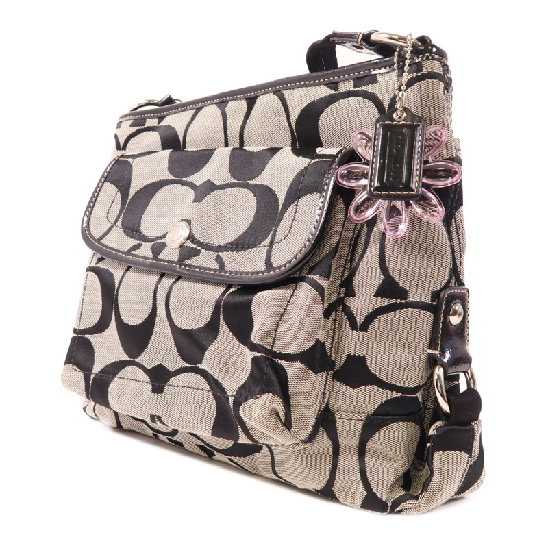 COACH 帆布Shoulder Bag銀扣肩背袋-2