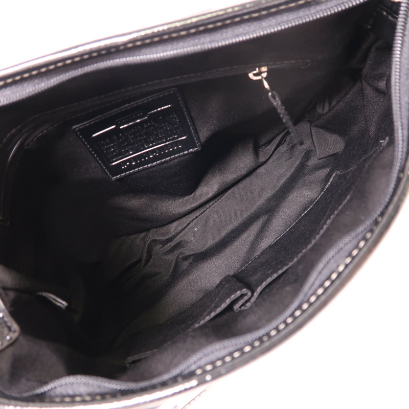 COACH 帆布Shoulder Bag銀扣肩背袋-4