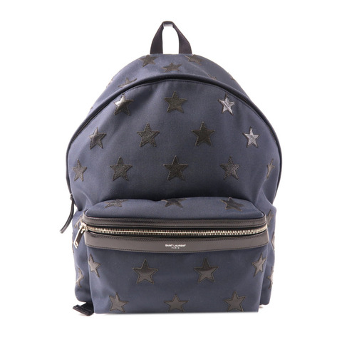 SAINT LAURENT 帆布Backpack銀扣背包