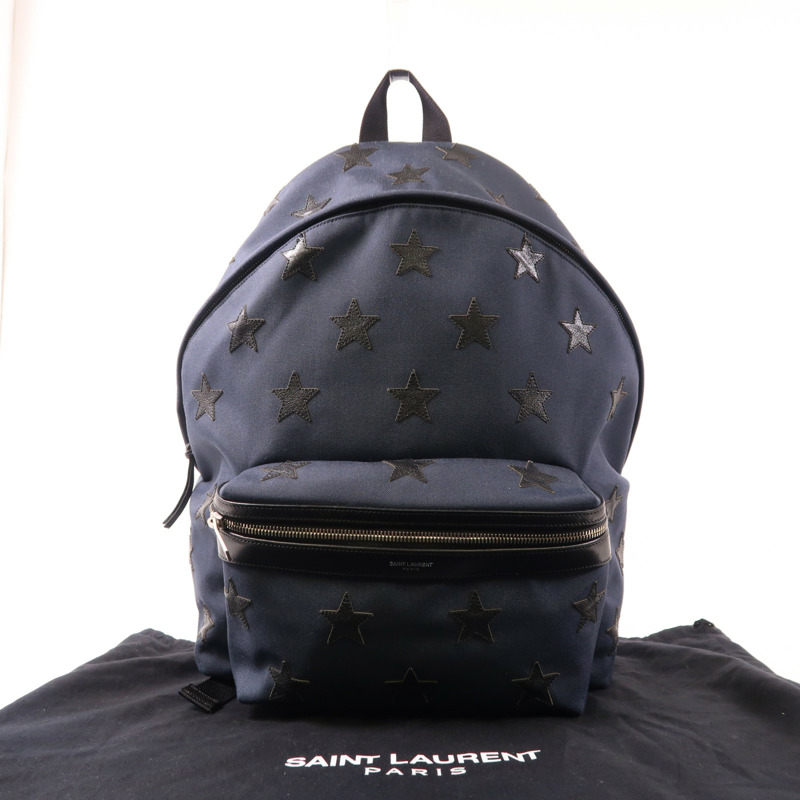 SAINT LAURENT 帆布Backpack銀扣背包-8