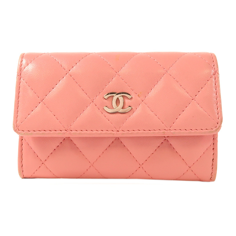 CHANEL 皮革Card Holder銀扣卡片套-0