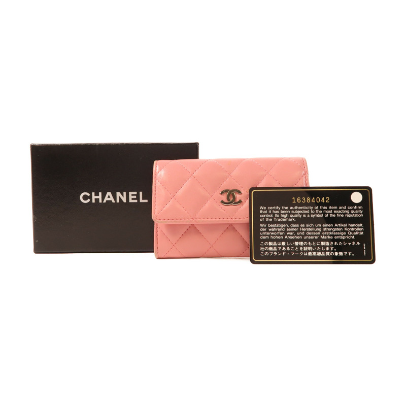 CHANEL 皮革Card Holder銀扣卡片套-9