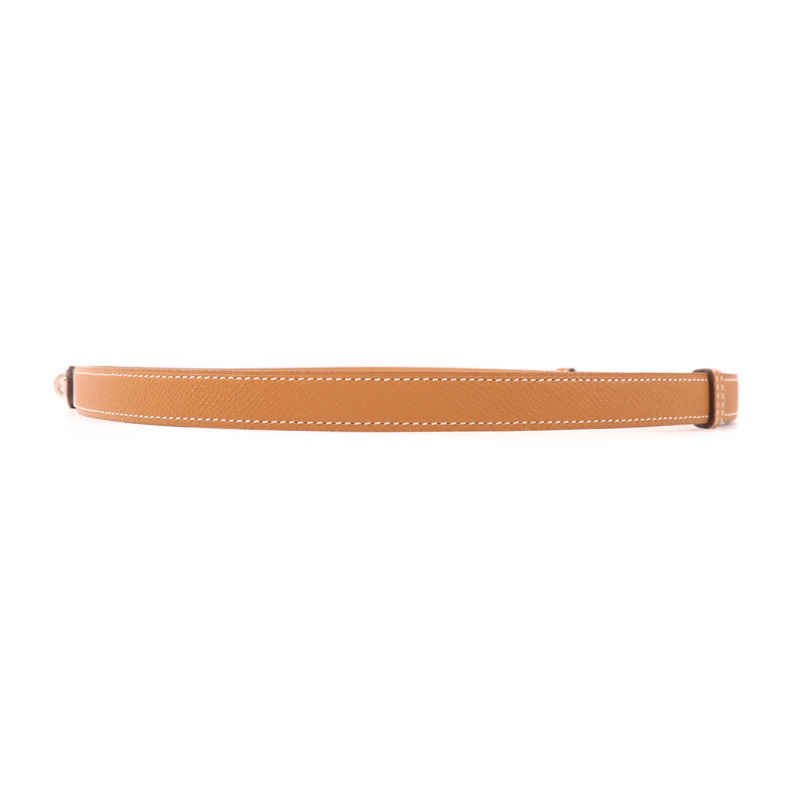 HERMES Epsom皮革Kelly 18 Belt銀扣皮帶Gold-1