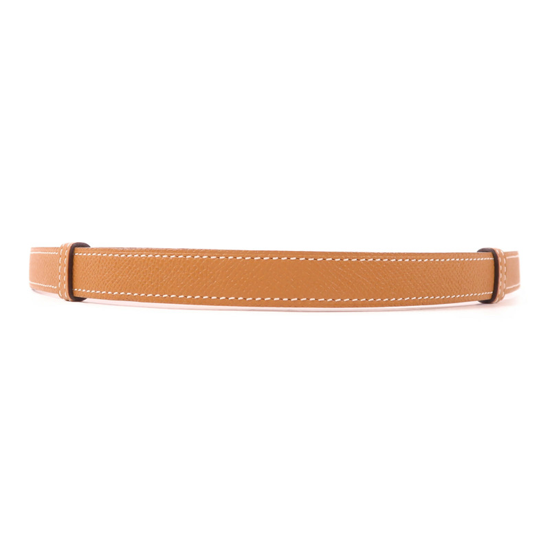 HERMES Epsom皮革Kelly 18 Belt銀扣皮帶Gold-2