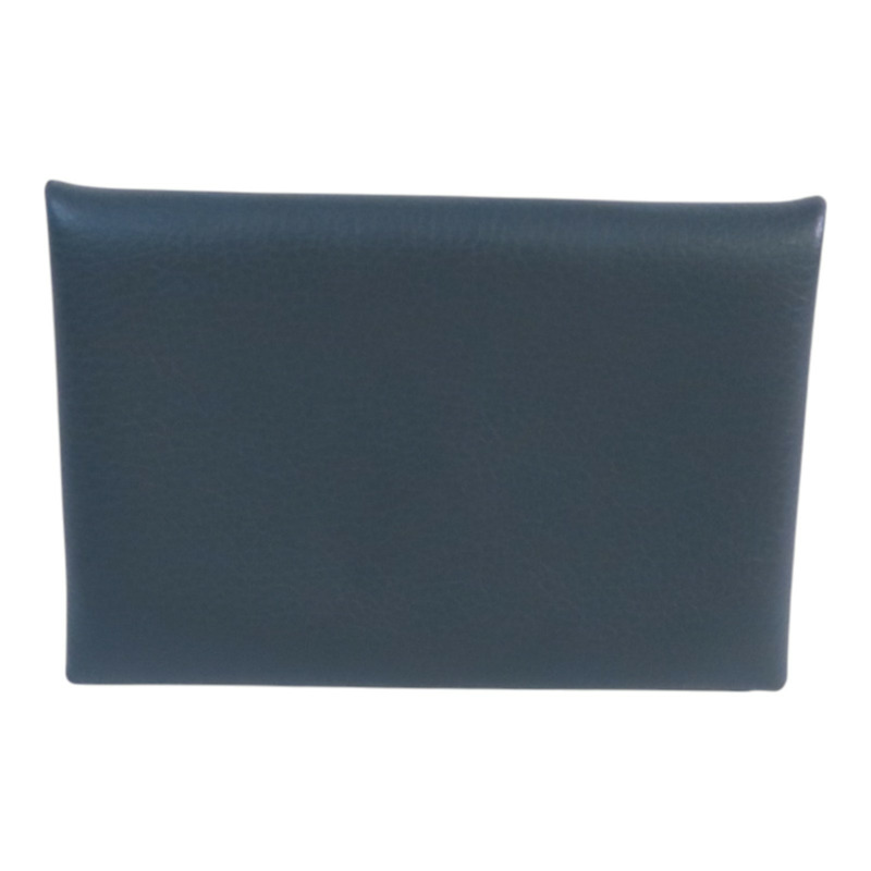 HERMES Evercolor皮革Calvi Card Case銀扣卡套-0