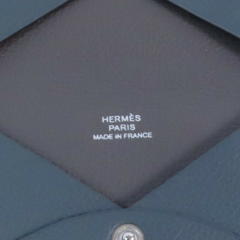 HERMES Evercolor皮革Calvi Card Case銀扣卡套-6