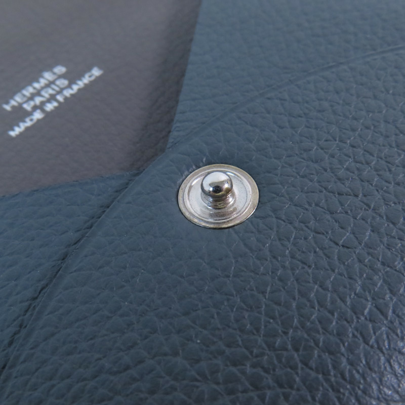 HERMES Evercolor皮革Calvi Card Case銀扣卡套-8