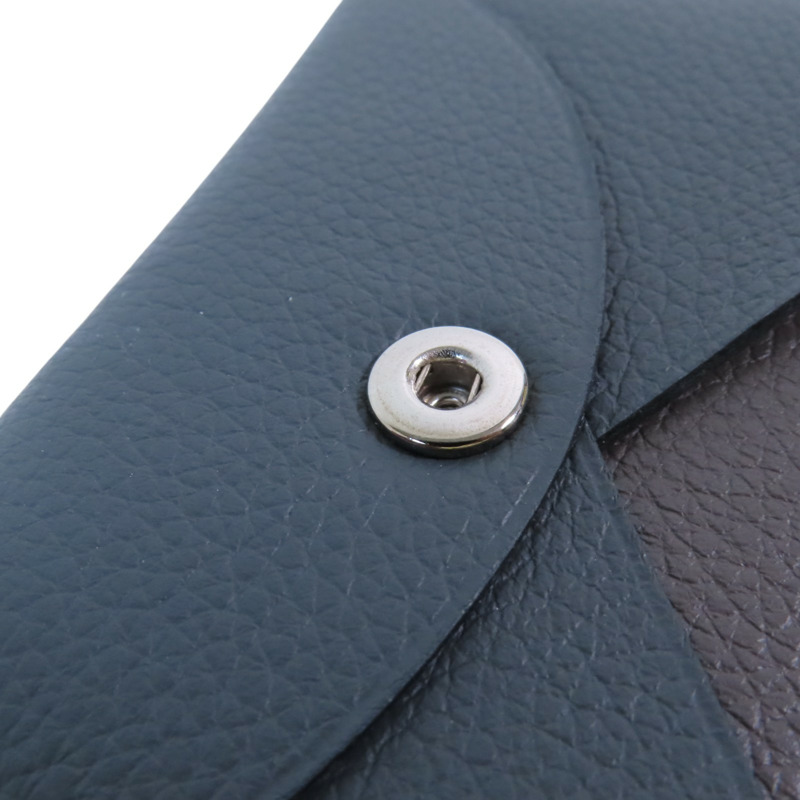 HERMES Evercolor皮革Calvi Card Case銀扣卡套-14