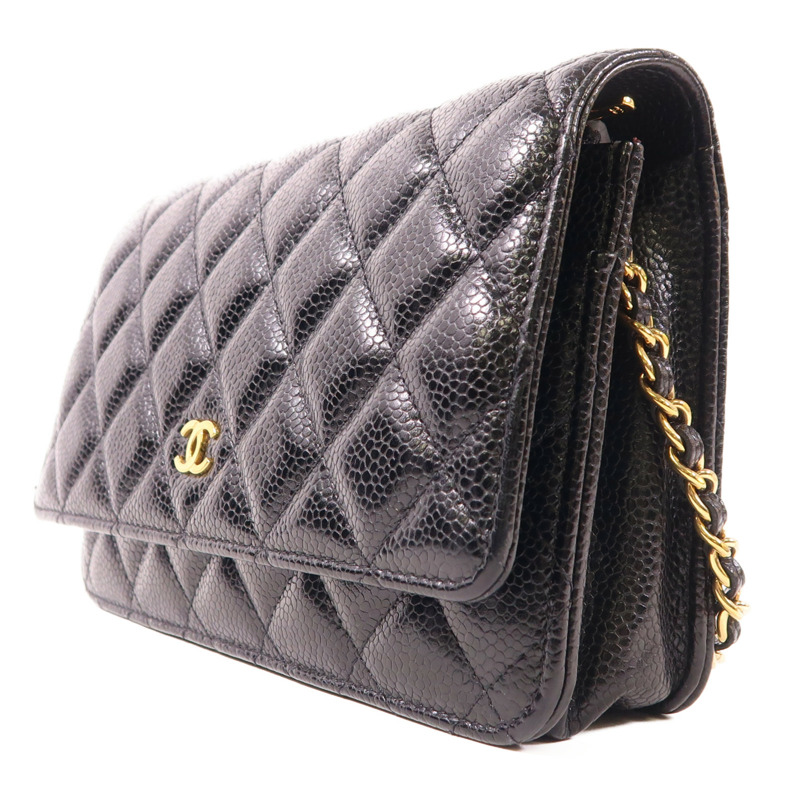 CHANEL 牛皮皮革WOC Wallet On Chain金扣鏈帶肩背袋-2