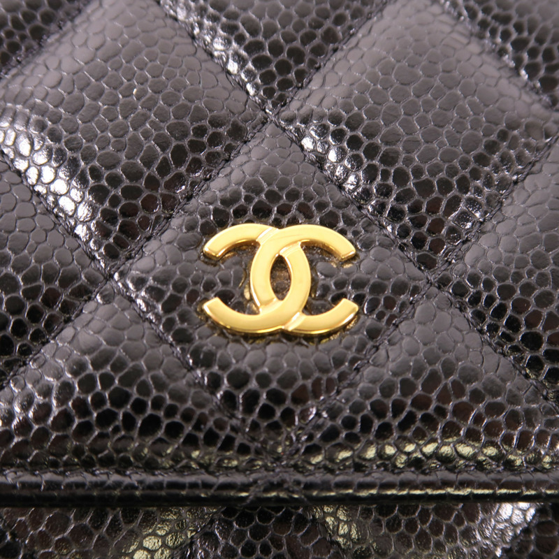 CHANEL 牛皮皮革WOC Wallet On Chain金扣鏈帶肩背袋-8