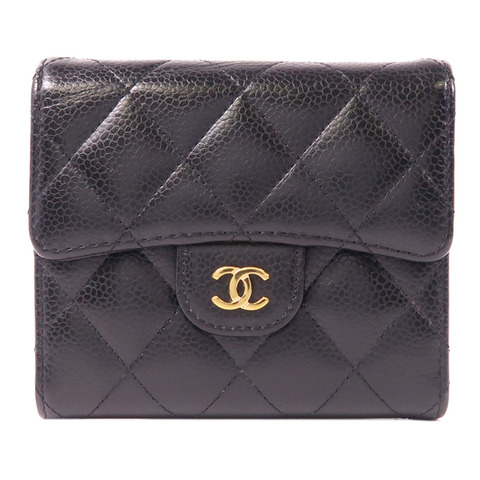 CHANEL 牛皮皮革Wallet金扣錢包