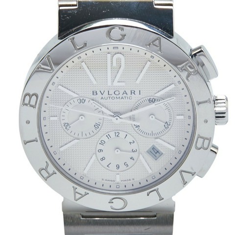 BVLGARI 男士手錶 BB42SSCH 自動上鍊（手動上鍊）白色錶盤不銹鋼