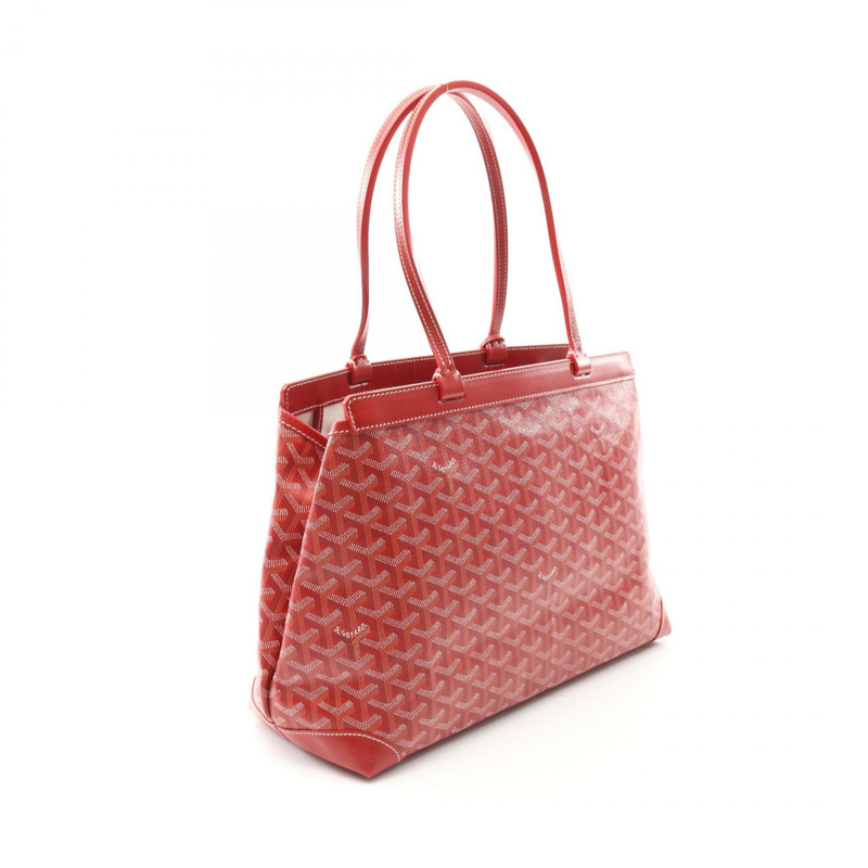 GOYARD Belle Chasse Beyond PM 手提包 PVC 塗層帆布皮革 紅色多色 二手 女士-1