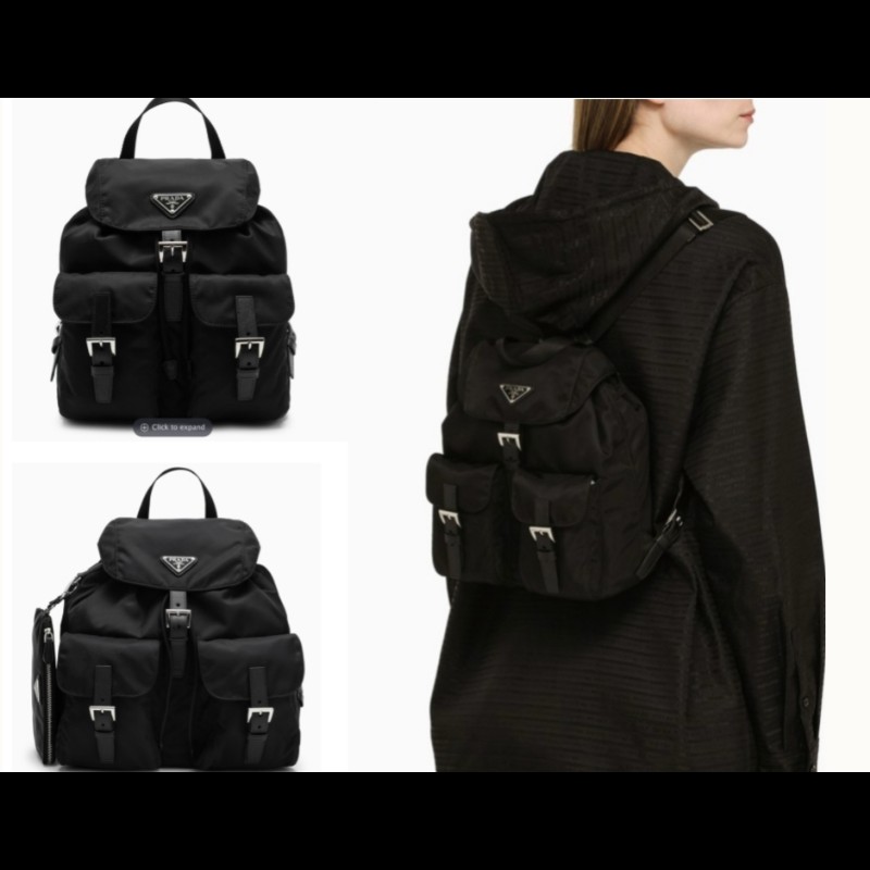 🔥年終狂降🔥【限時降價只到12/31（原16,800）】㊣✨PRADA✨普拉達 拼色 帆布 皮革 口袋 小型 後背包 /二手包/二手精品🌳二手樹屋🌳-56