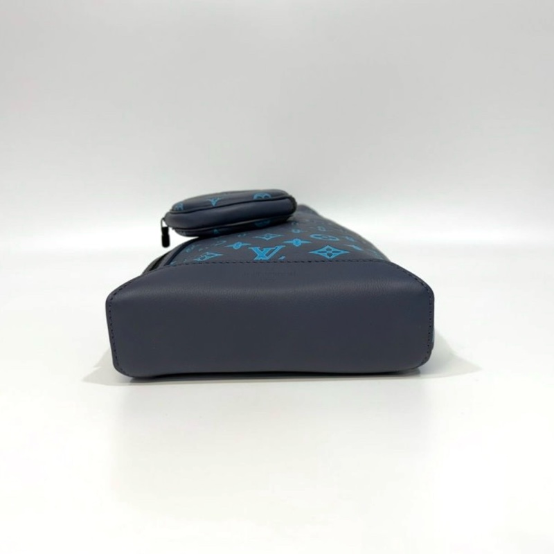 LV藍色 Slingbag Shadow牛皮Duo側背胸口包M46562-10