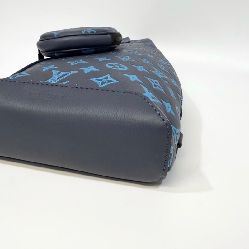 LV藍色 Slingbag Shadow牛皮Duo側背胸口包M46562-12