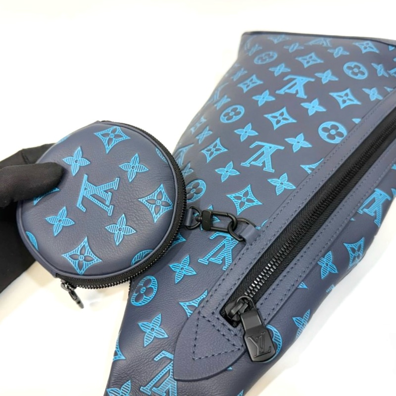 LV藍色 Slingbag Shadow牛皮Duo側背胸口包M46562-13