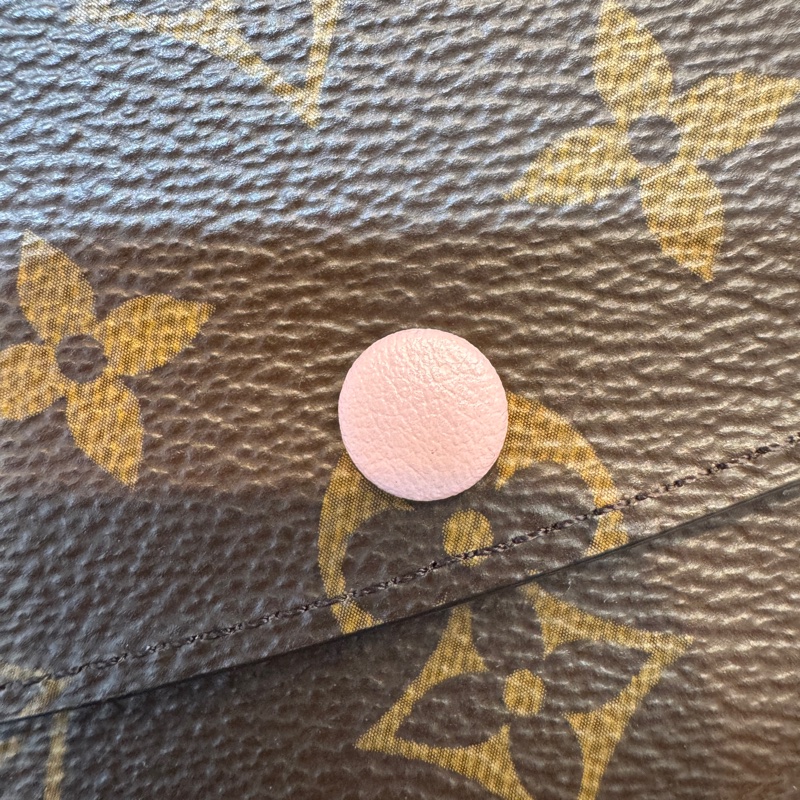 LV原花拼粉內Emilie下蓋式長夾M61289-11