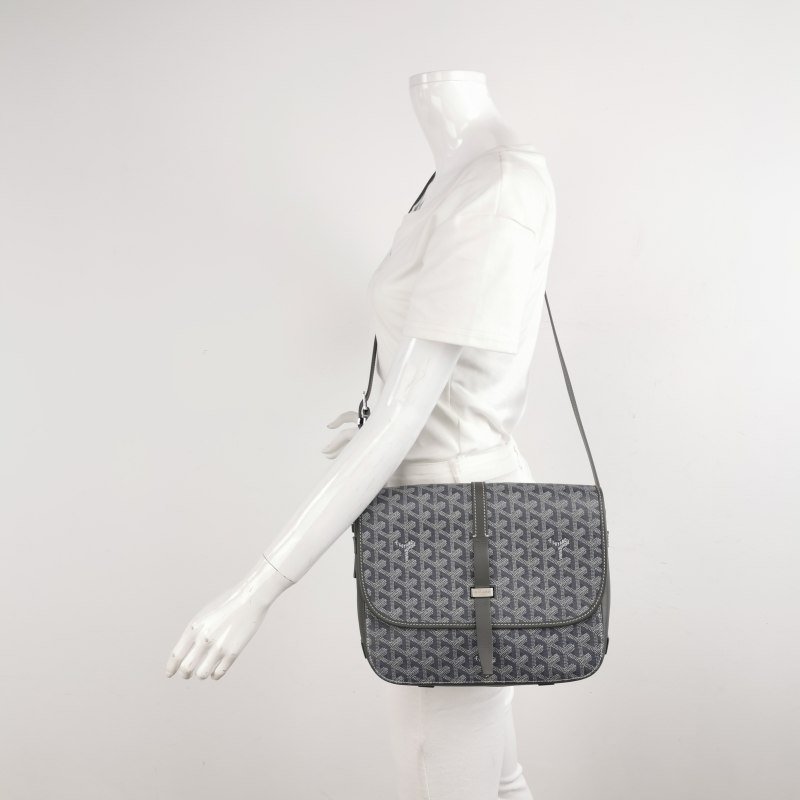 Goyard Belvedere 中號 牛皮 Y字 印花 金屬環插扣 斜背包-1