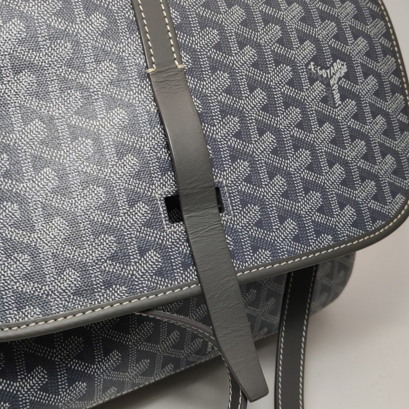 Goyard Belvedere 中號 牛皮 Y字 印花 金屬環插扣 斜背包-12
