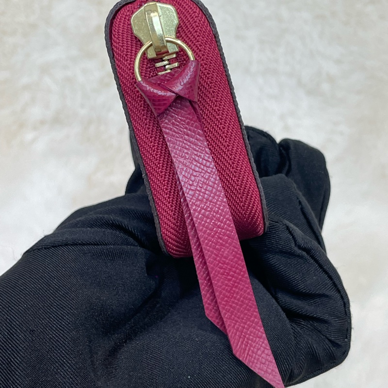 LV 老花拼紅邊卡包 I613-16