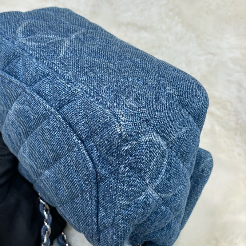 CHANEL 藍色牛仔丹寧布 mini 方胖子 I668-22