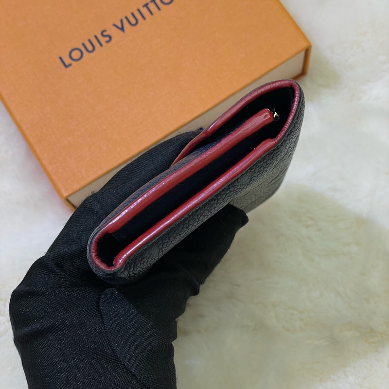LV 深藍紅邊三摺短夾 XB673-3