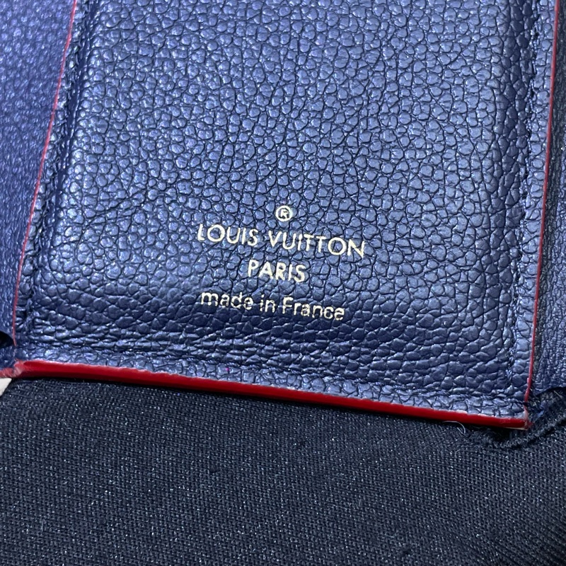LV 深藍紅邊三摺短夾 XB673-14
