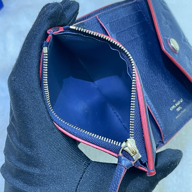 LV 深藍紅邊三摺短夾 XB673-17