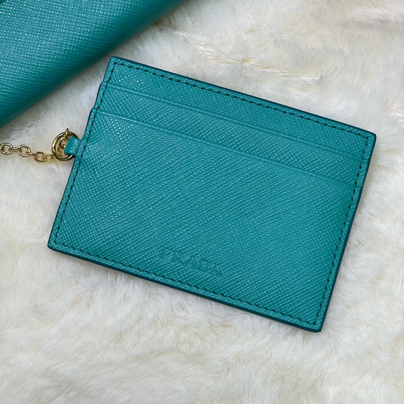 PRADA 湖水綠長夾 XB674-19