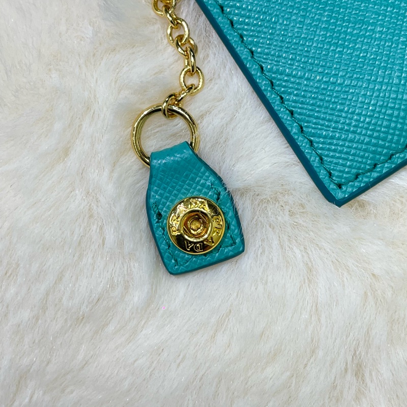 PRADA 湖水綠長夾 XB674-21