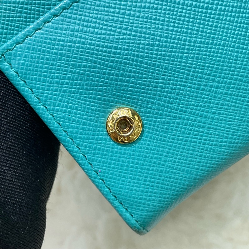 PRADA 湖水綠長夾 XB674-27