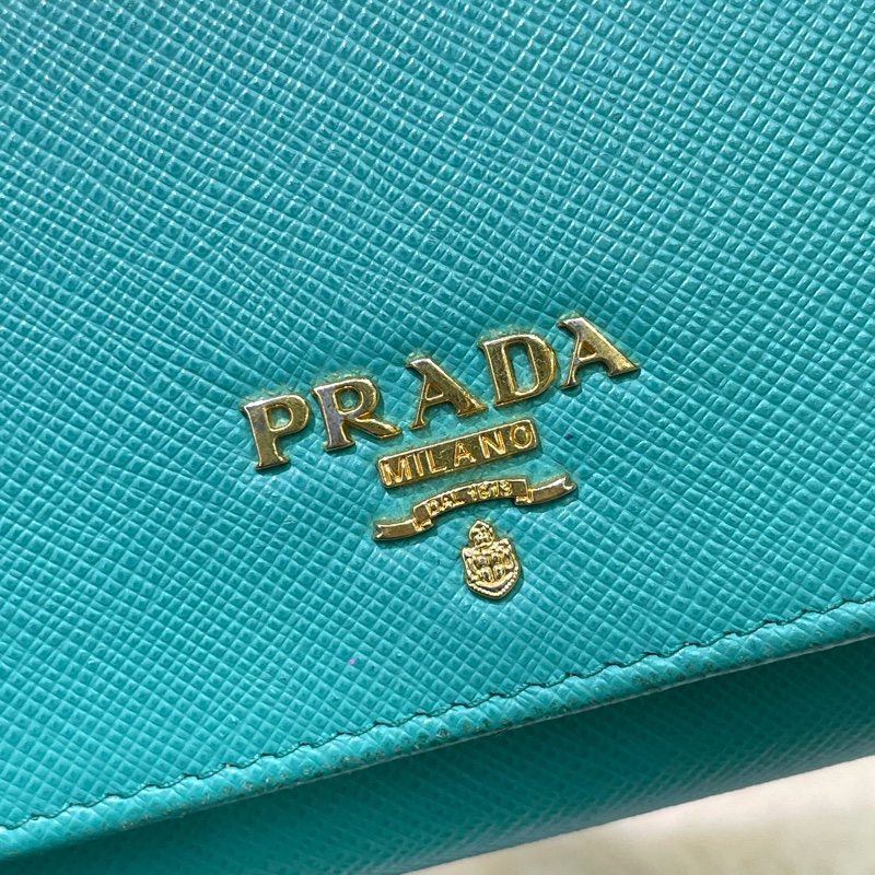 PRADA 湖水綠長夾 XB674-30