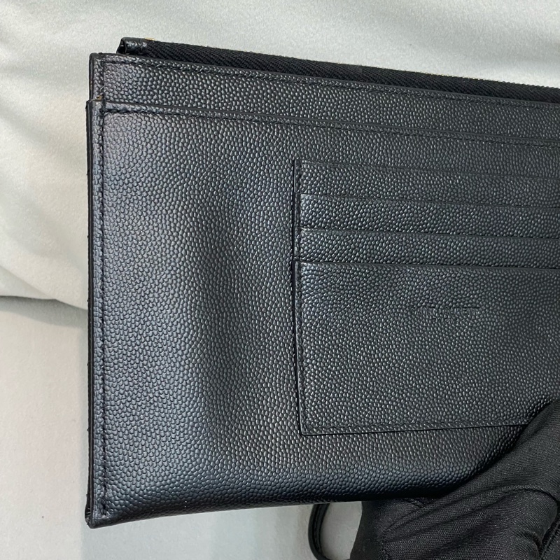 YSL 黑金色V紋手拎包 XB624-2