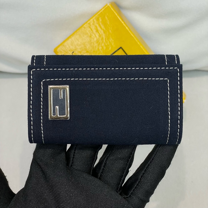 FENDI 深藍色布面鑰匙包 I250-1