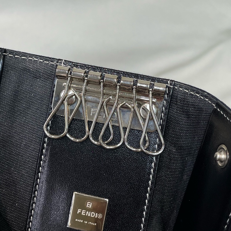 FENDI 深藍色布面鑰匙包 I250-10