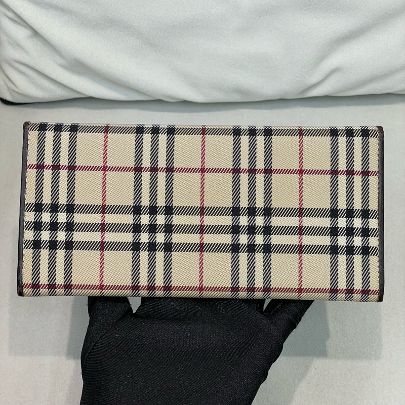 BURBERRY 米色格子長夾 XA159-2