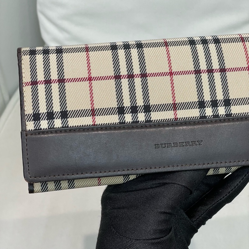 BURBERRY 米色格子長夾 XA159-3